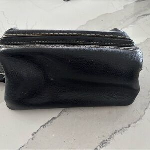 Classic Vintage Top Grain Cowhide Men's Toiletry Kit with Contrast Stitching